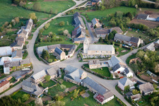 Aerial view of Antheny in the state Ardennes, France