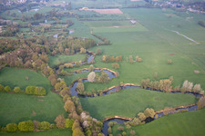 Aerial view of Oise in Marly-Gomont in the state Aisne, France