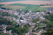 Aerial view of Lesquielles-Saint-Germain in the state Aisne, France