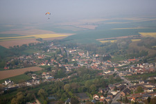Aerial view of Vendhuile in the state Aisne, France