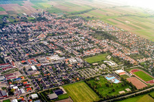City from the northeast in Offenbach an der Queich in the state Rhineland-Palatinate, Germany