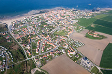 Village on marine coastal area of the Channel in Audresselles in Hauts-de-France, France