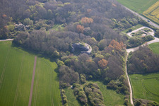 Aerial photograpy of Bunker complex and munitions depot on the military training grounds Batterie Todt in Audinghen in Nord-Pas-de-Calais Picardy, France