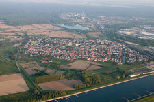District Maximiliansau in Wörth am Rhein in the state Rhineland-Palatinate, Germany seen from a drone