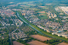 Bruferstraße and Murg in the district Rheinau in Rastatt in the state Baden-Wuerttemberg, Germany