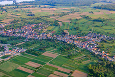 Village view in the Rhine meadows from the south in Steinmauern in the state Baden-Wuerttemberg, Germany