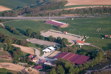 Aerial photograpy of Haras in Neewiller-près-Lauterbourg in the state Bas-Rhin, France