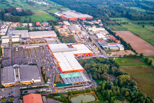 Industrial area Bornheim with Hornbach in the district Dreihof in Bornheim in the state Rhineland-Palatinate, Germany
