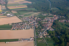 Bird's eye view of Scheibenhardt in Scheibenhard in the state Bas-Rhin, France