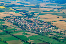 Oblique view of Village view from the southeast in Minfeld in the state Rhineland-Palatinate, Germany