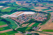 Village view from the south in the district Hardtwald in Neupotz in the state Rhineland-Palatinate, Germany