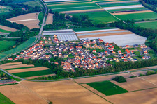 Village view from the southeast in the district Hardtwald in Neupotz in the state Rhineland-Palatinate, Germany