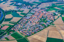 Village view from the east in Neupotz in the state Rhineland-Palatinate, Germany