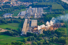 Aerial view of Nolde industrial area in Germersheim in the state Rhineland-Palatinate, Germany