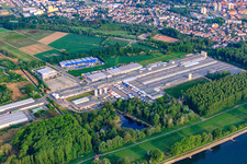 Oblique view of Rheinspan GmbH & Co. KG in Germersheim in the state Rhineland-Palatinate, Germany