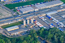 Oblique view of Germersheim in the state Rhineland-Palatinate, Germany
