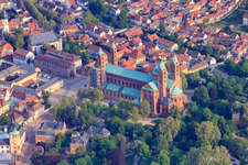 Bird's eye view of Cathedral to Speyer in Speyer in the state Rhineland-Palatinate, Germany