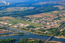 Entrance to the New Port Speyer and Oil Port Speyer at the Airport in Speyer in the state Rhineland-Palatinate, Germany