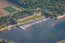 Boat dock of the 1st MBC Speyer at Angelhofer Althrein in Speyer in the state Rhineland-Palatinate, Germany