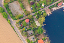 Aerial photograpy of Blue Adriatic, Swan Pond corner Mittelweg/Adriastr in Altrip in the state Rhineland-Palatinate, Germany
