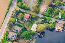 Blue Adriatic, Swan Pond corner Mittelweg/Adriastr in Altrip in the state Rhineland-Palatinate, Germany from above