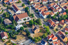Town hall of the local community and parish church of St. George in Jockgrim in the state Rhineland-Palatinate, Germany