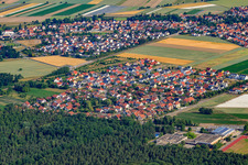 At the clay pits in Rheinzabern in the state Rhineland-Palatinate, Germany from above