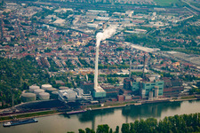 Aerial view of GKM in the district Neckarau in Mannheim in the state Baden-Wuerttemberg, Germany