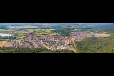 Panorama of the city from the north in Jockgrim in the state Rhineland-Palatinate, Germany
