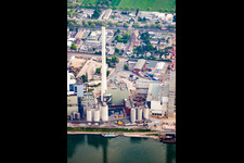 Drone recording of GKM in the district Neckarau in Mannheim in the state Baden-Wuerttemberg, Germany