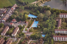 Park swimming pool in the district Rheinau in Mannheim in the state Baden-Wuerttemberg, Germany