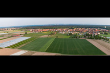 Panorama of the village view from the north in Hatzenbühl in the state Rhineland-Palatinate, Germany