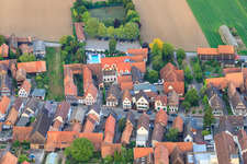 Aerial photograpy of Pool and parking at the Hayna Hotel Krone in the district Hayna in Herxheim bei Landau in the state Rhineland-Palatinate, Germany