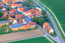 Oblique view of Stoffhalle Kissenzauber in Brehmstr in the district Minderslachen in Kandel in the state Rhineland-Palatinate, Germany