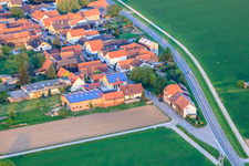 Stoffhalle Kissenzauber in Brehmstr in the district Minderslachen in Kandel in the state Rhineland-Palatinate, Germany from above