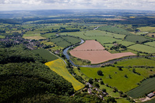 Aerial view of Mordiford in the state England, Great Britain