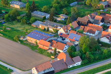 Stoffhalle Kissenzauber in Brehmstr in the district Minderslachen in Kandel in the state Rhineland-Palatinate, Germany viewn from the air
