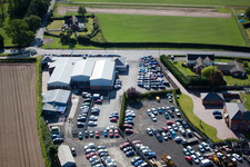 Aerial view of Edwards Hyundai Baynhall Garage 19 Main Road Kempsey Worcester, Worcestershire in Draycott in the state England, Great Britain