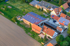 Oblique view of Stoffhalle Kissenzauber in Brehmstr in the district Minderslachen in Kandel in the state Rhineland-Palatinate, Germany