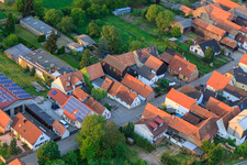Drone image of Brehmstr in the district Minderslachen in Kandel in the state Rhineland-Palatinate, Germany