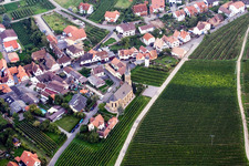 Aerial photograpy of Village view of Birkweiler in the state Rhineland-Palatinate