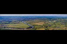 Panorama of the River Severn near Lassington in Gloucester in the state England, Vereinigtes Königreich