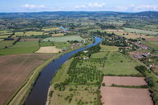 Aerial view of River Severn near Elmore in Elmore in the state England, Great Britain