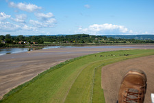 Sandbanks at low tide at the mouth of the River Severn near Framilode in the district Upper Framilode in Newnham in the state England, Vereinigtes Königreich