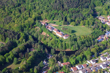 Altschloßstraße 2-8 in Eppenbrunn in the state Rhineland-Palatinate, Germany seen from above