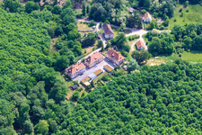 Oblique view of Residential development at Seufzerallee 4 in Scheibenhardt in the state Rhineland-Palatinate, Germany