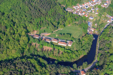 Bird's eye view of Altschloßstraße 2-8 in Eppenbrunn in the state Rhineland-Palatinate, Germany