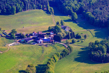 Aerial view of Ransbrunnerhof in Eppenbrunn in the state Rhineland-Palatinate, Germany