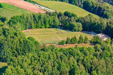 Grass pitch of SV Hochstellerhof in Eppenbrunn in the state Rhineland-Palatinate, Germany