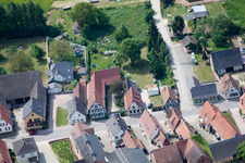 Niederlauterbach in the state Bas-Rhin, France viewn from the air